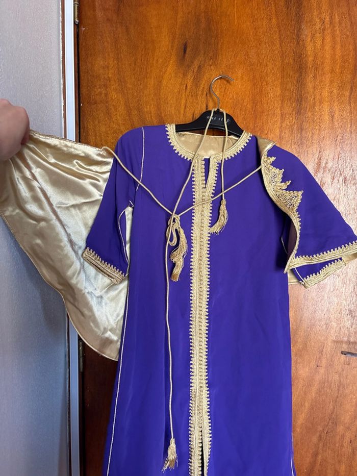 Kaftan enfant violet et doré - photo numéro 2