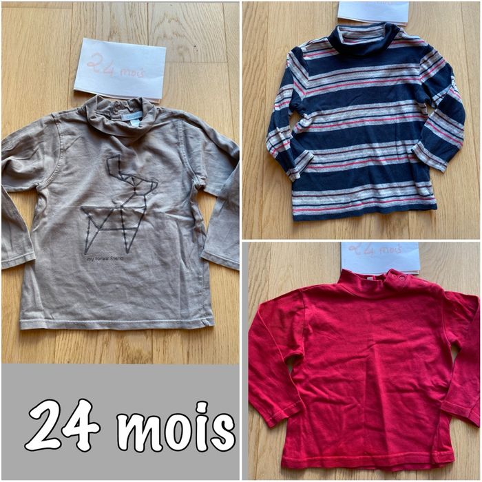 Lot de 3 sous-pulls 24 mois – hiver / demi-saison