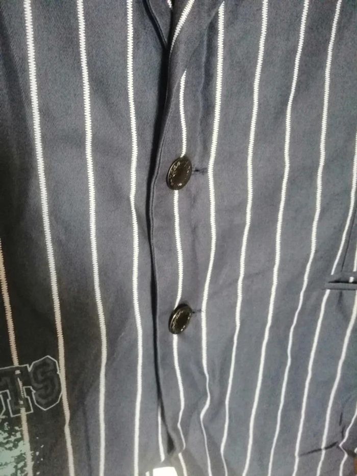 🌸Y2K Veste bleue /blanche style disco Vintage Taille 50 "H. District's" 🌸 - photo numéro 5