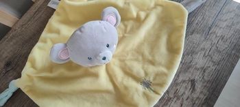 Doudou ours  les p'tits féeriques jaune et gris