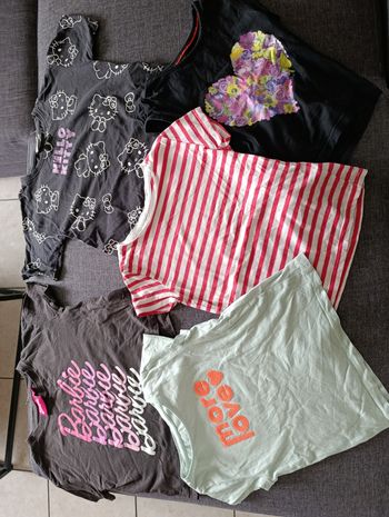 Lot de 5 tee shirt manches courtes taille 4 ans fille 