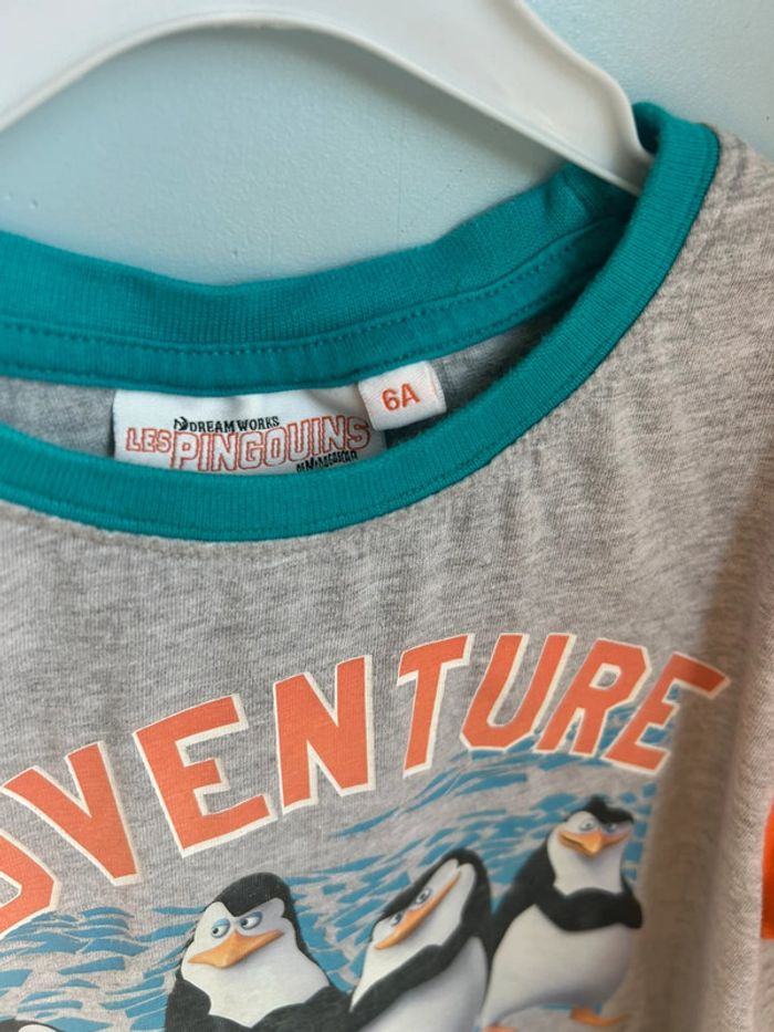 Tee shirt gris les pingouins , 6 ans - photo numéro 2