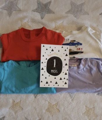 Lot tee shirt manche courte et longue bébé