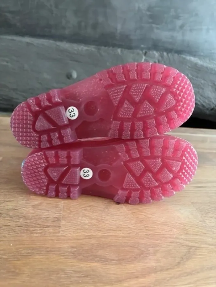 botte de pluie rose a pailletttes taille 33 - photo numéro 6