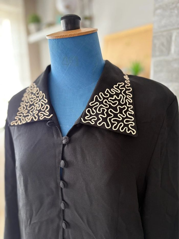 Blouse manche longue Carole Richard - matière fluide - noir - taille 40/L - photo numéro 2