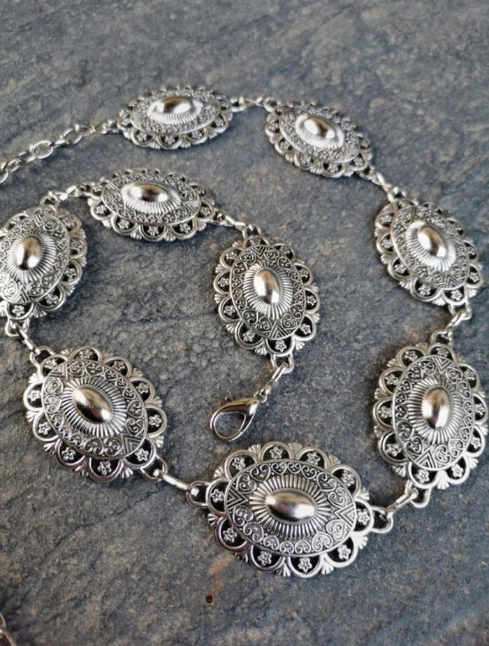 A40 Ceinture chaîne de corps chromé argenté tendance - photo numéro 3