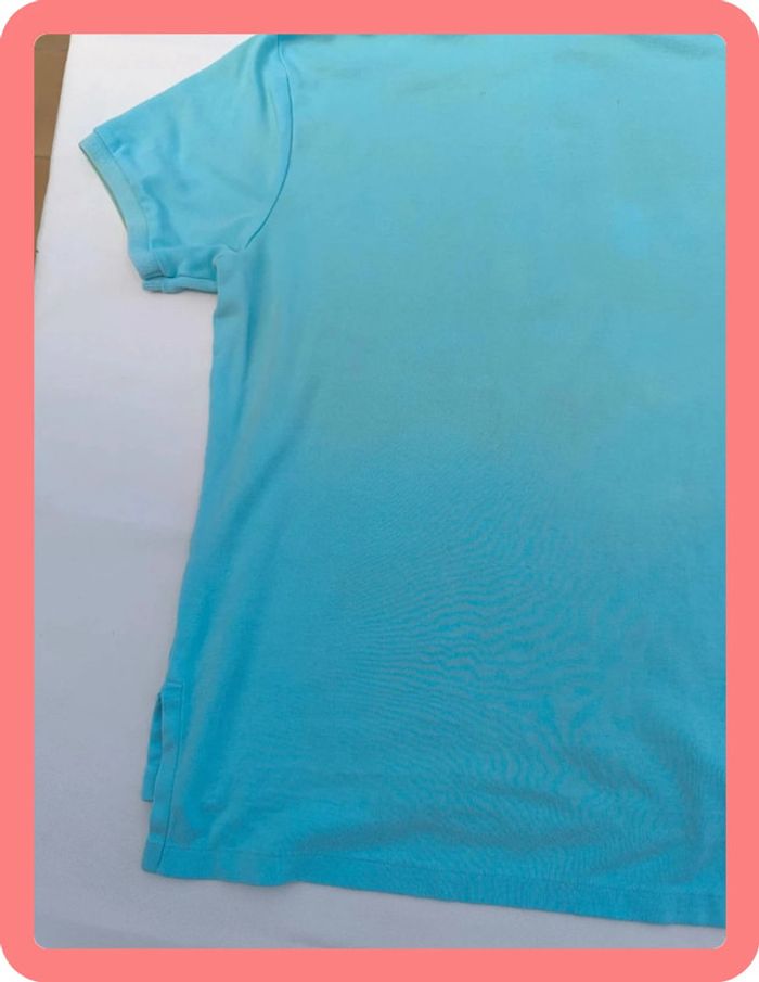 Polo Ralph Lauren homme taille L bleu turquoise logo violet avec tâches - photo numéro 13