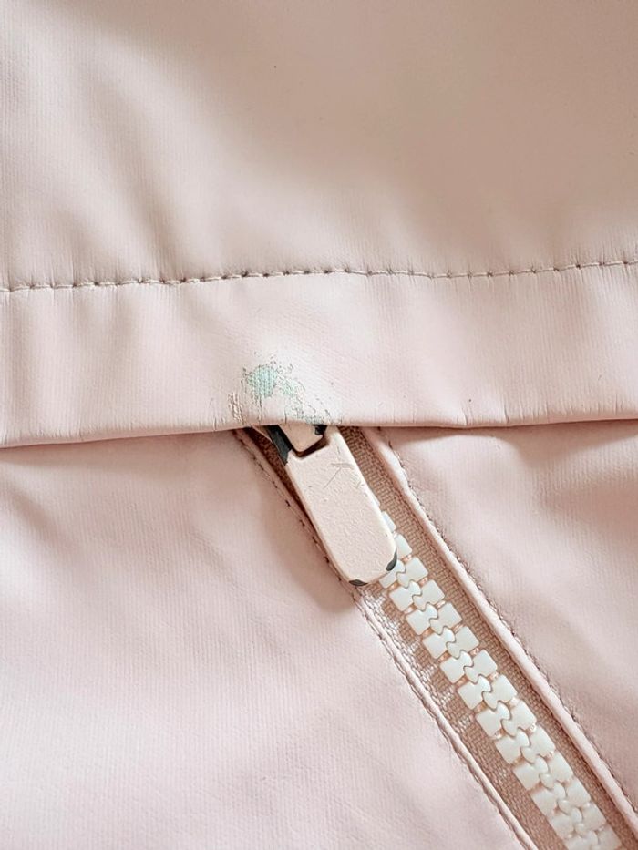 Manteau parka imperméable fourrure fille rose pale 8 ans - photo numéro 3