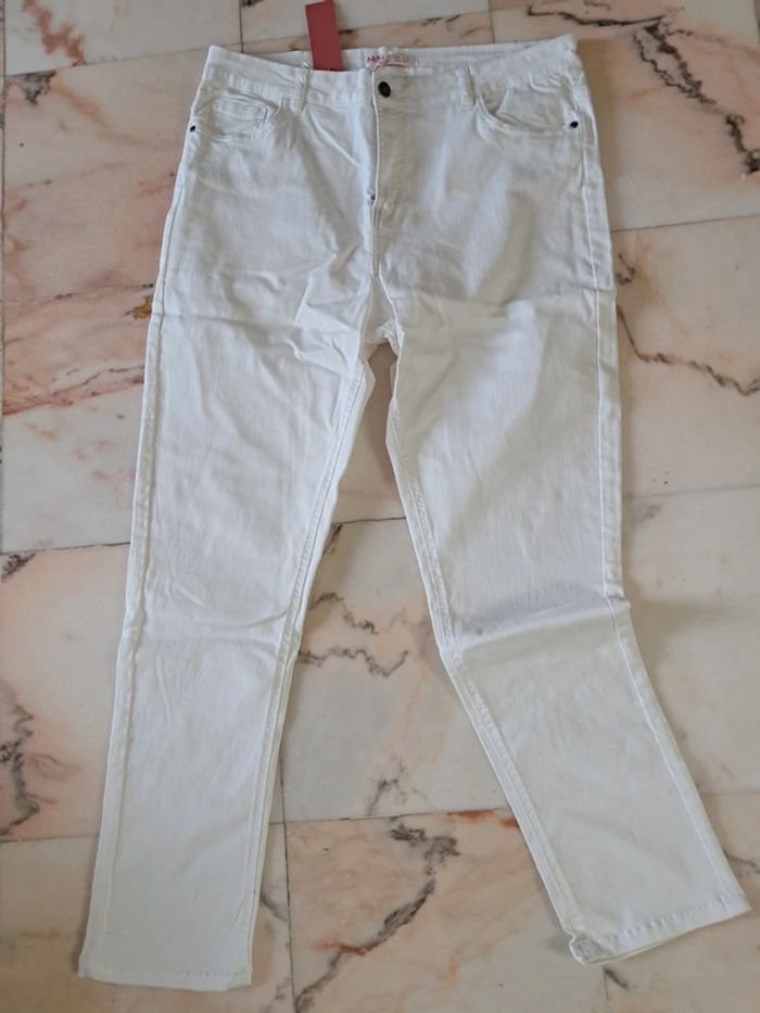 Md'M jean été blanc T.46 taille haute neuf - photo numéro 7