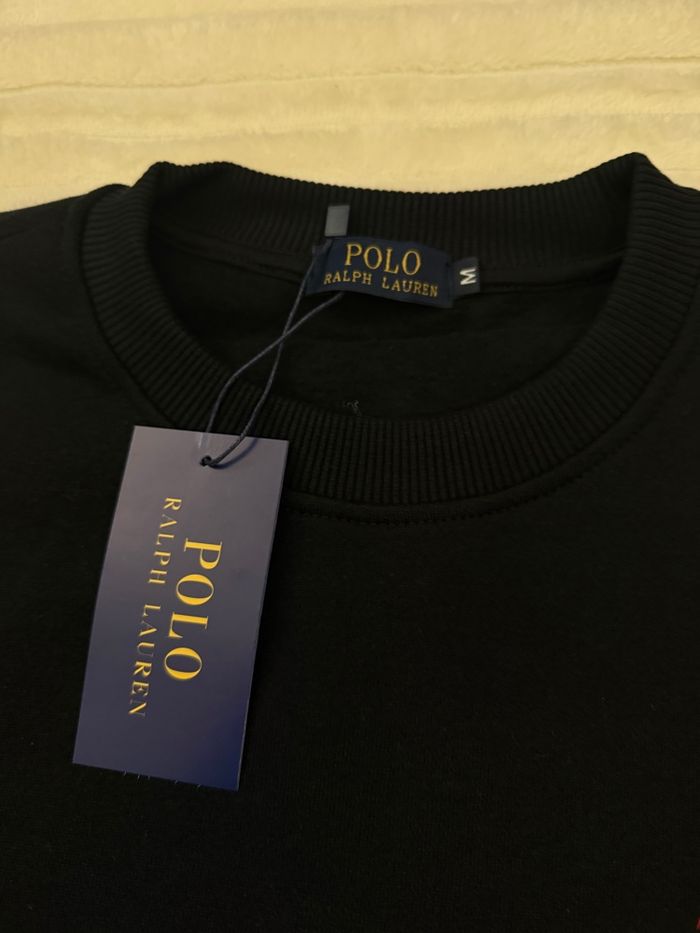 Pull Ralph Lauren noir logo rouge taille M - photo numéro 4
