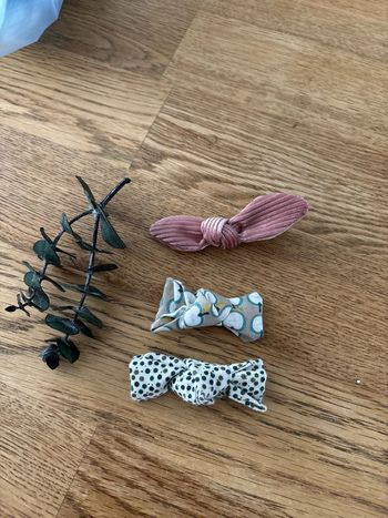 Lot barrettes noeud tissu