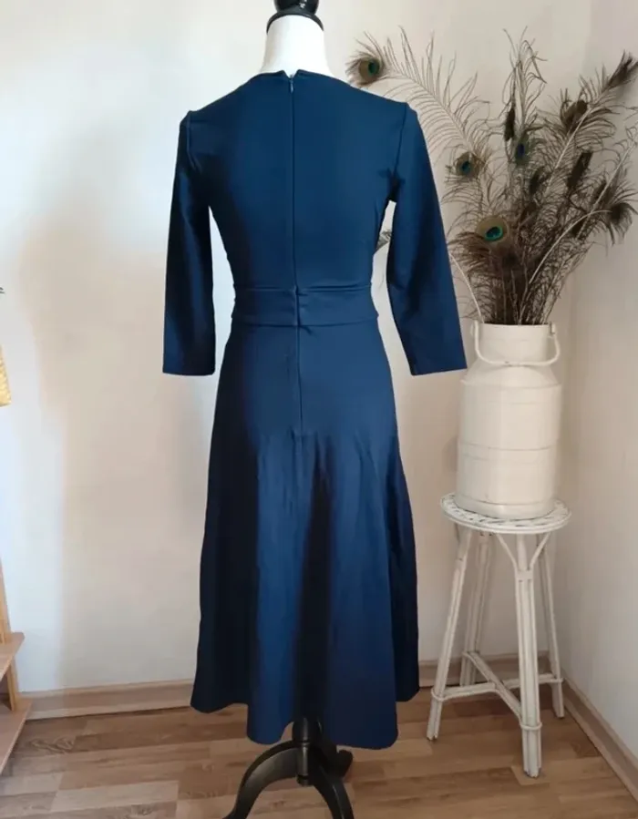 Ralph Lauren "Robe bleu marine portefeuille" t. 34 - photo numéro 4