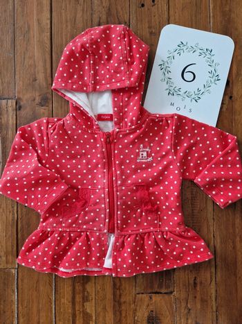 Veste zippée à capuche 6 mois
