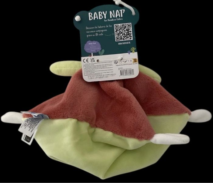 ❤️B4575 Mon Doudou Grenouille Mouchoir Plat BABY NAT Babynat Vert Rouge Brique - photo numéro 3