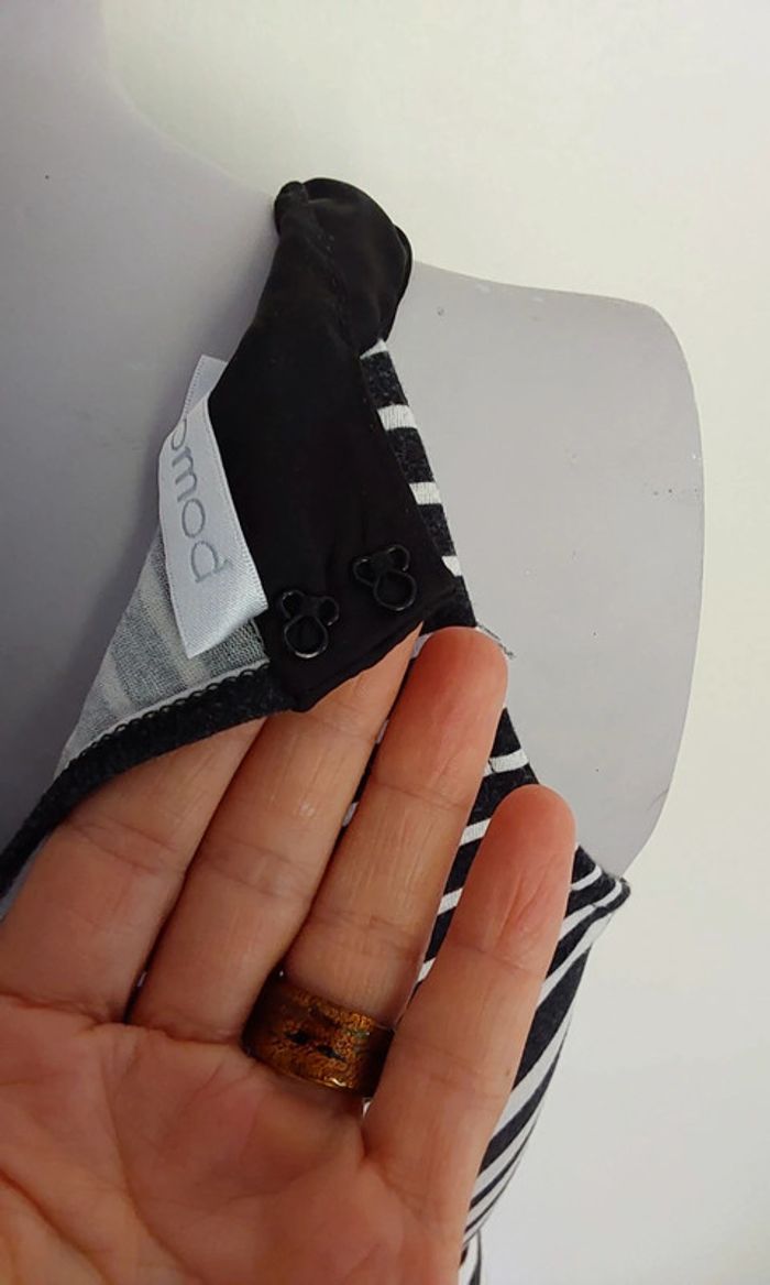 Robe rayures et dentelle noir et blanc T34 - photo numéro 6