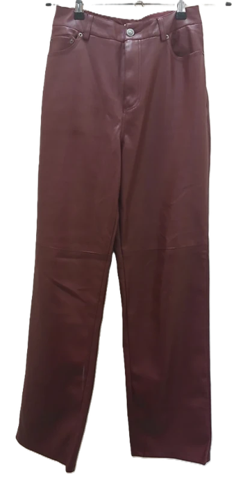 Pantalon Pimkie simili cuir bordeaux taille 38