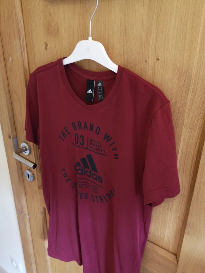 T-shirt Adidas en bordeaux imprimé noir S - photo numéro 6