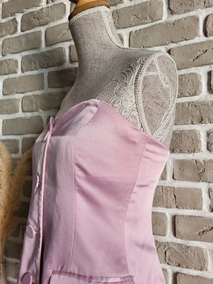 Magnifique bustier boutonné rose satiné Zara - Parfait état - photo numéro 11