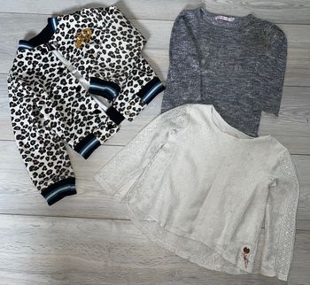 Lot Veste léopard + 2 hauts fille 3ans