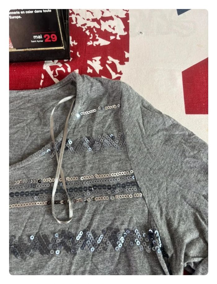 T-shirt manche longue Burton taille Xl/XXL gris - photo numéro 4