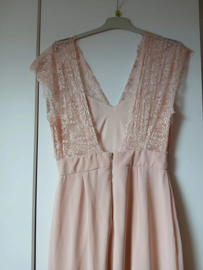 Robe longue cérémonie rose poudré marque Asos en taille 38. - photo numéro 4