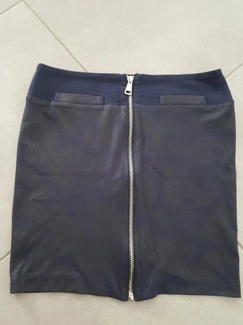 Jupe bleue nuit  hiver double matière Sepia Collection T40 Fabriquer en France