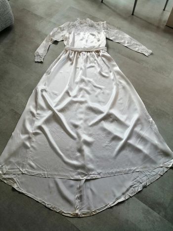 robe de mariée ou robe satin blanche et dentelles36/38