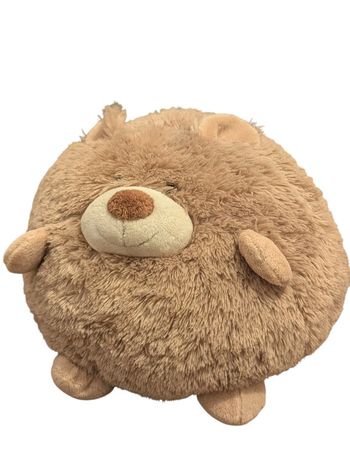 Peluche doudou rond beige ourson