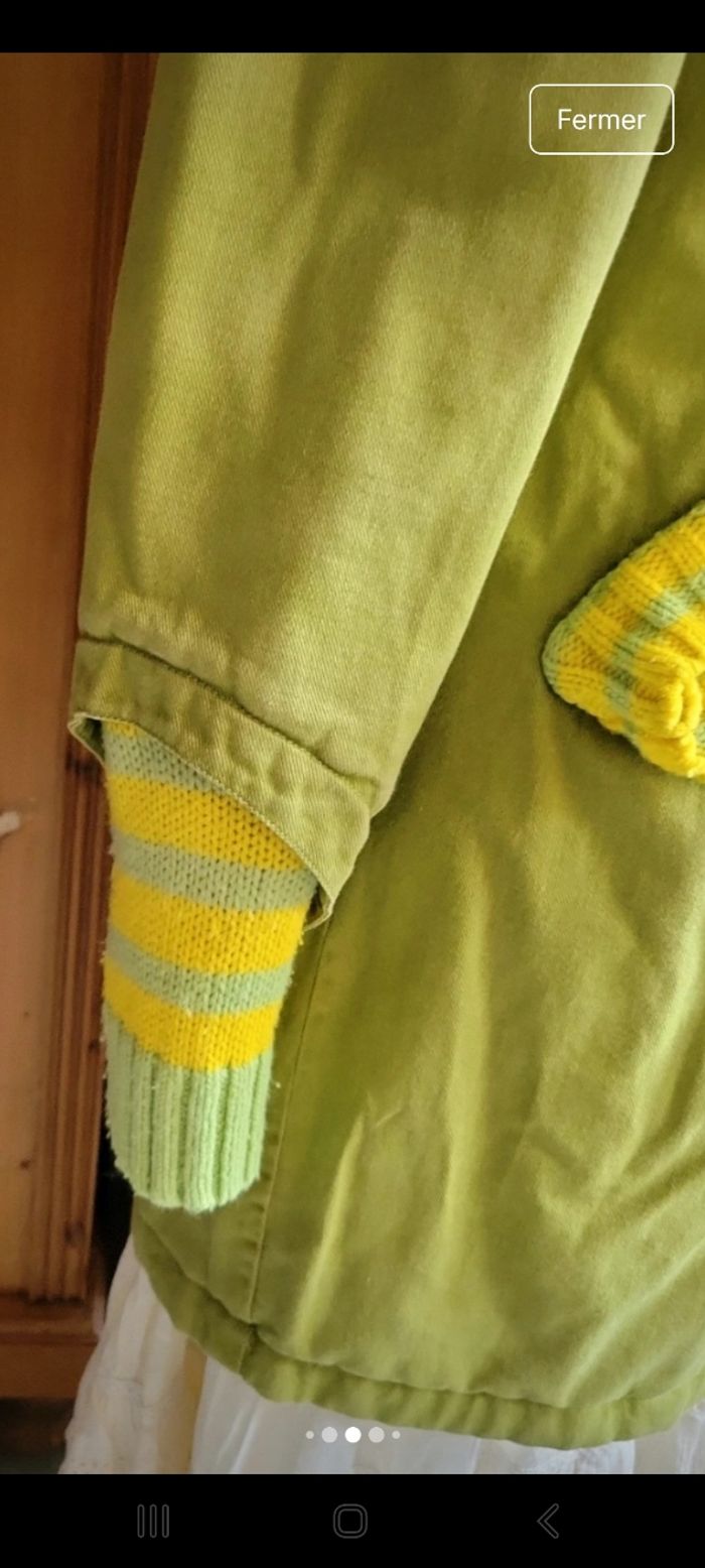 Manteau très original vert/jaune - photo numéro 4
