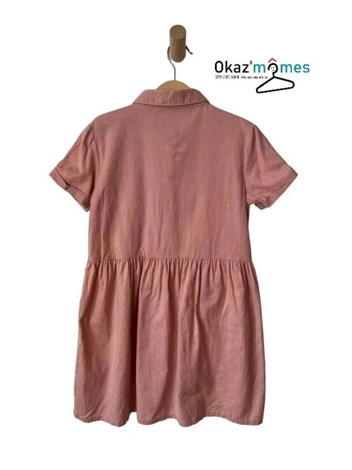 Robe d’été vieux rose à manches courtes, avec col - H&M 122cm - photo numéro 2