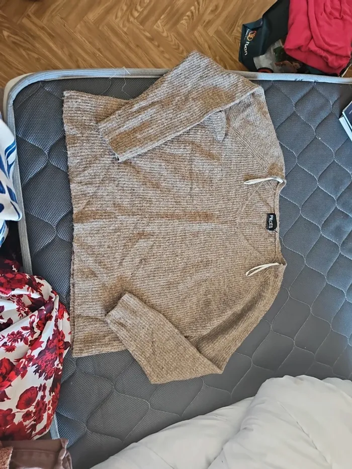 Pull hiver marron t44