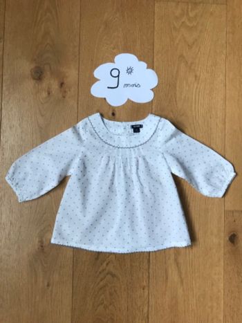 Blouse blanche kiabi taille 9 mois