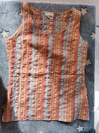 Débardeur été femme orange rouge jaune t40 canda