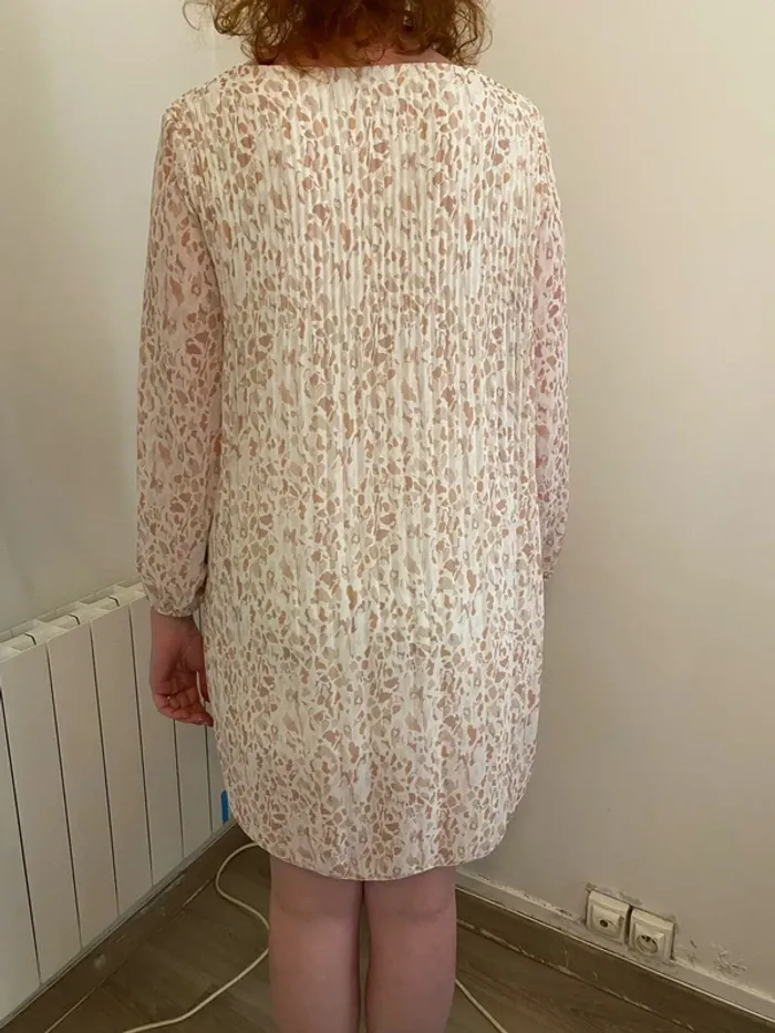 Tunique/ robe blanche et beige - photo numéro 2