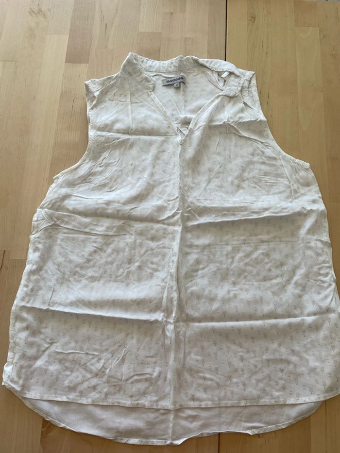 Débardeur blanc avec motif doré Bonobo taille M