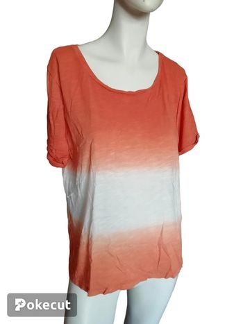 Tee shirt top maison 123 printemps été automne orange rouille tye and dye