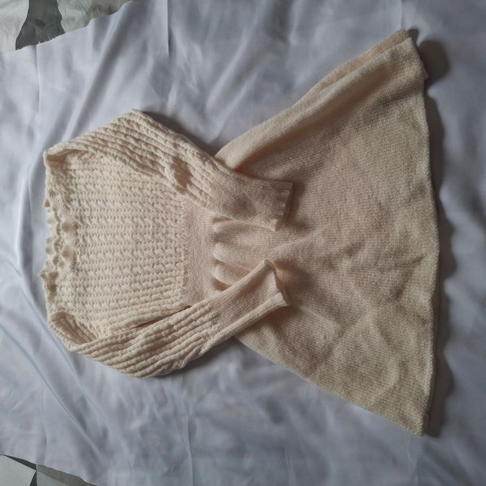 Robe d'hiver centré crème en tricot – Manches longues - photo numéro 3