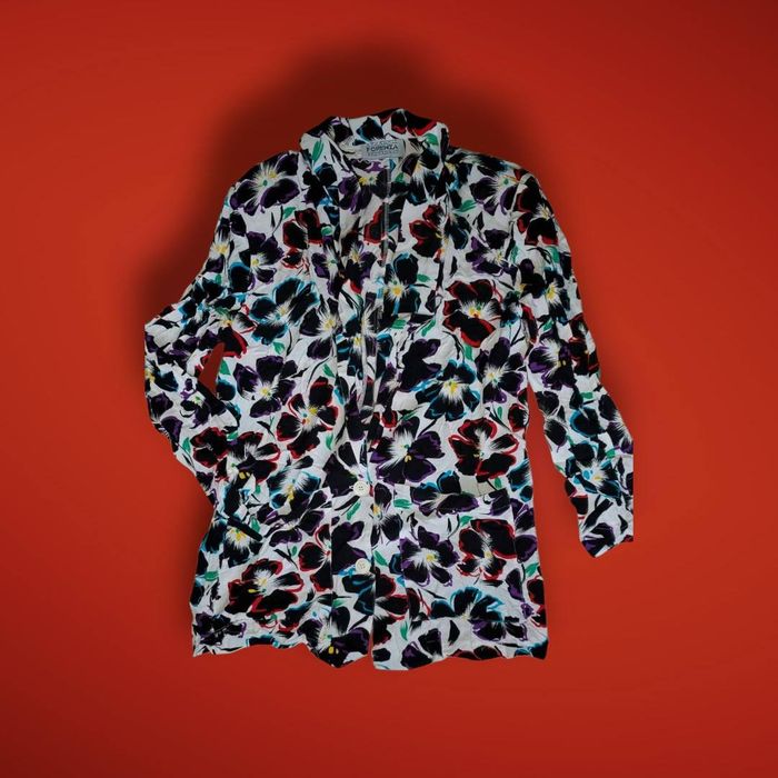 veste / blaser floral vintage 1980 femme taille 40 Forenza