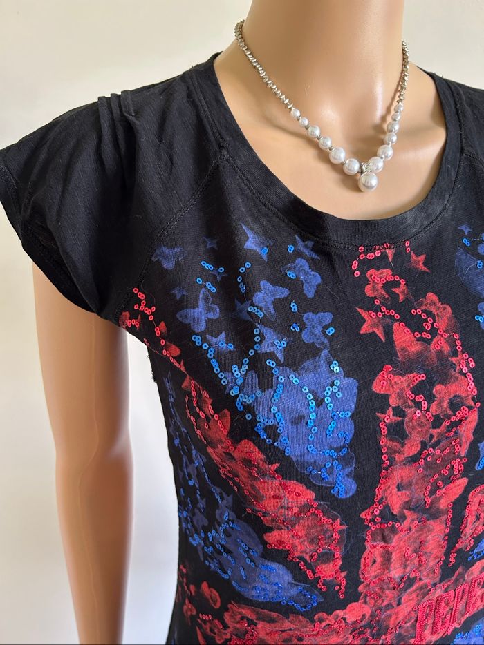Teeshirt noir avec sequins Pepe Jeans taille XS bon état - photo numéro 4