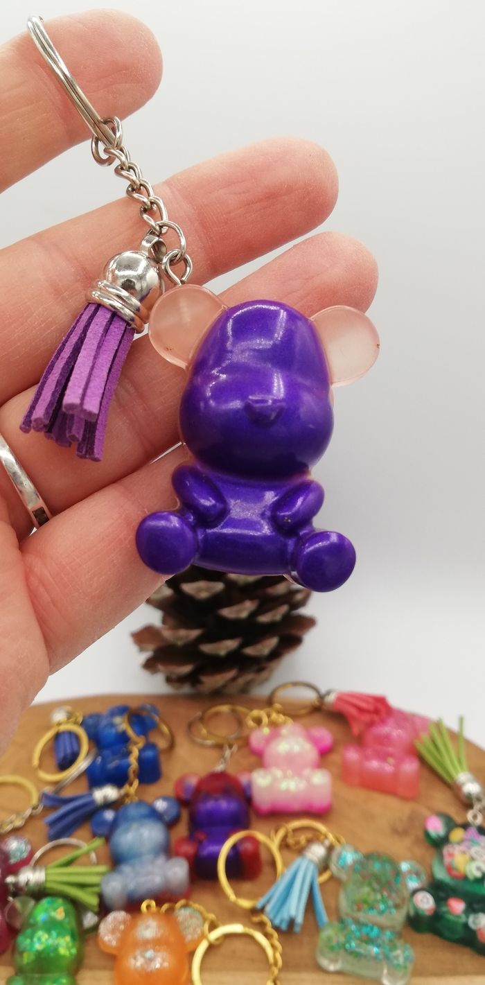 Porte-clef ourson résine 42 mm - photo numéro 2