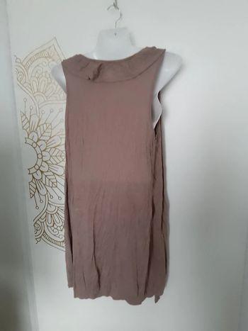 Gilet long sans ma manches couleur taupe taille 38