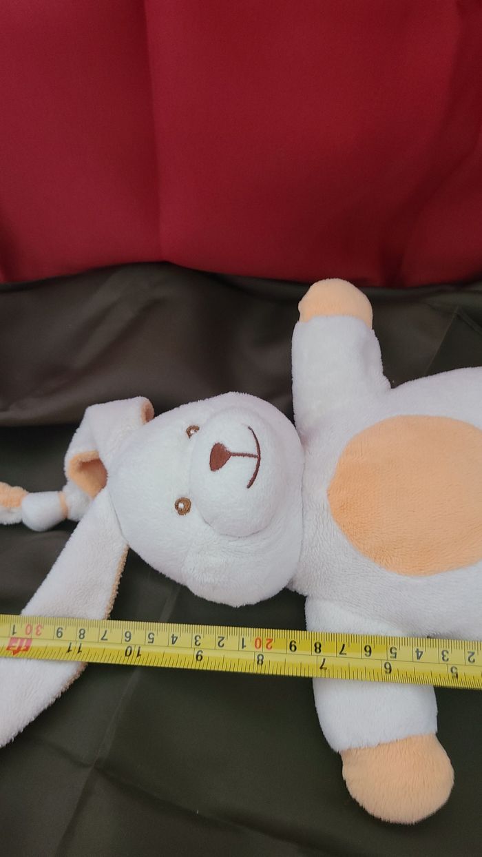 doudou lapin écru orange gipsy - - photo numéro 2