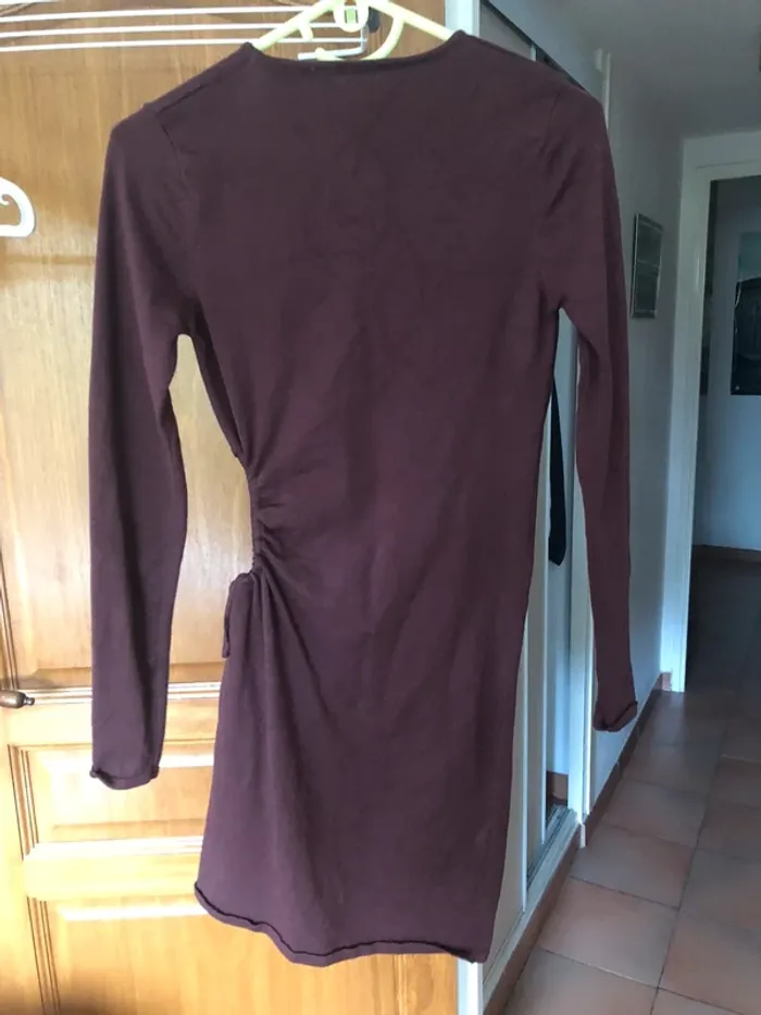 Robe moulante marron Zara - photo numéro 4