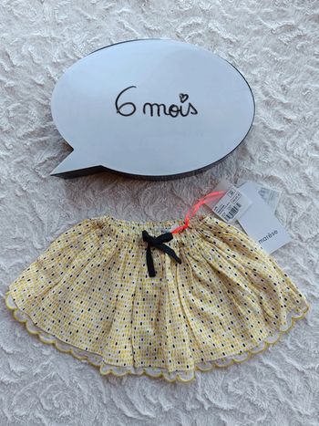 Jupe neuve avec étiquette Fille 6 mois Marèse très chic 100% coton