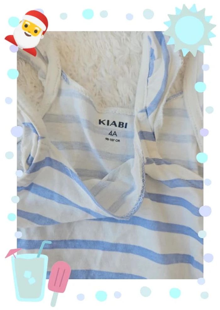 Robe a bretelle fille 4 ans rayure bleu et blanc marinière - photo numéro 2