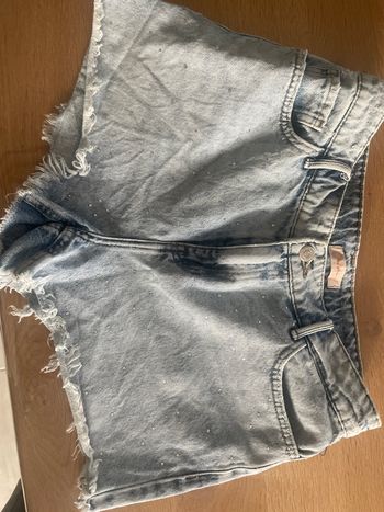 Short à paillettes en jean femme 