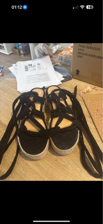 Espadrille ouverte à plate-forme à nouer 