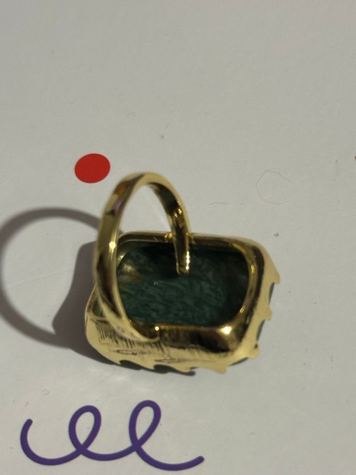 Grosse bague habaha Paris malachite œil de tigre réglable - photo numéro 5