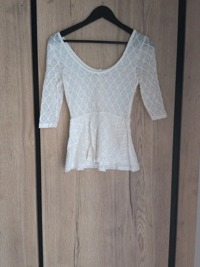 Joli top blanc Tally Weijl - Taille 38 - photo numéro 3