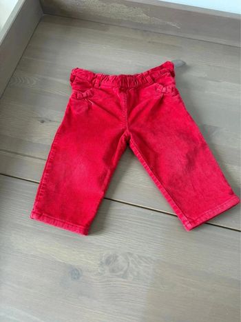 Pantalon rouge velours côtelé bébé - Taille 12 mois - petit bateau
